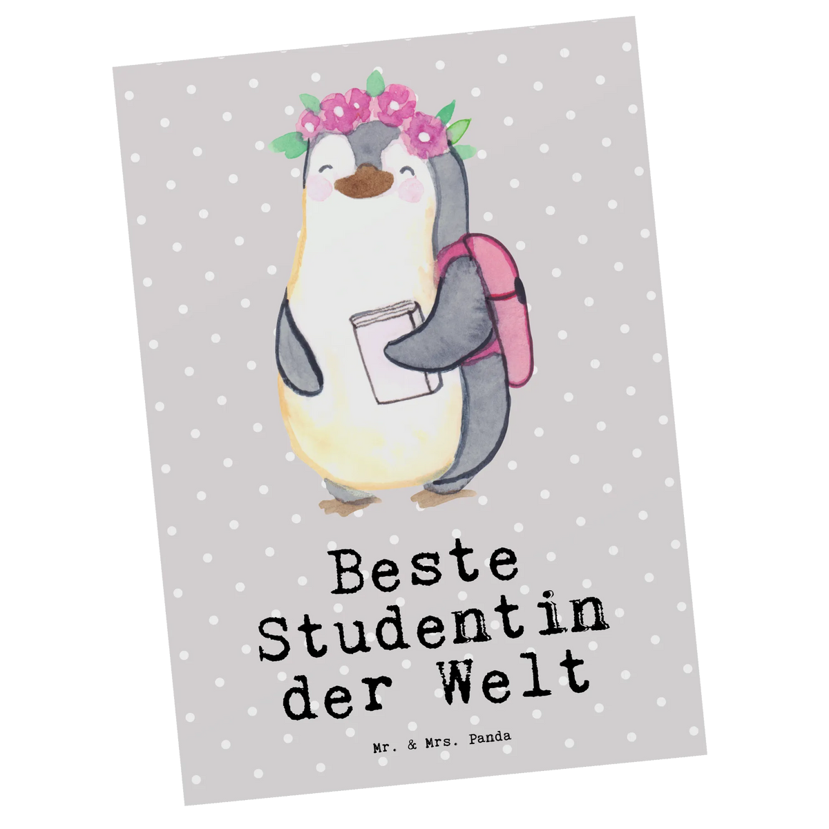 Postcard penguin Best student in the world postcards, invitation, gift card, Postcard, card, paper, letter, gift, invitation card, for, thank you, giving, birthday, birthday present, gift idea, souvenir, make you happy, gift tip, college, model student, graduation, daughter, funny, student, study, alumni, students, humorous, university, fun
