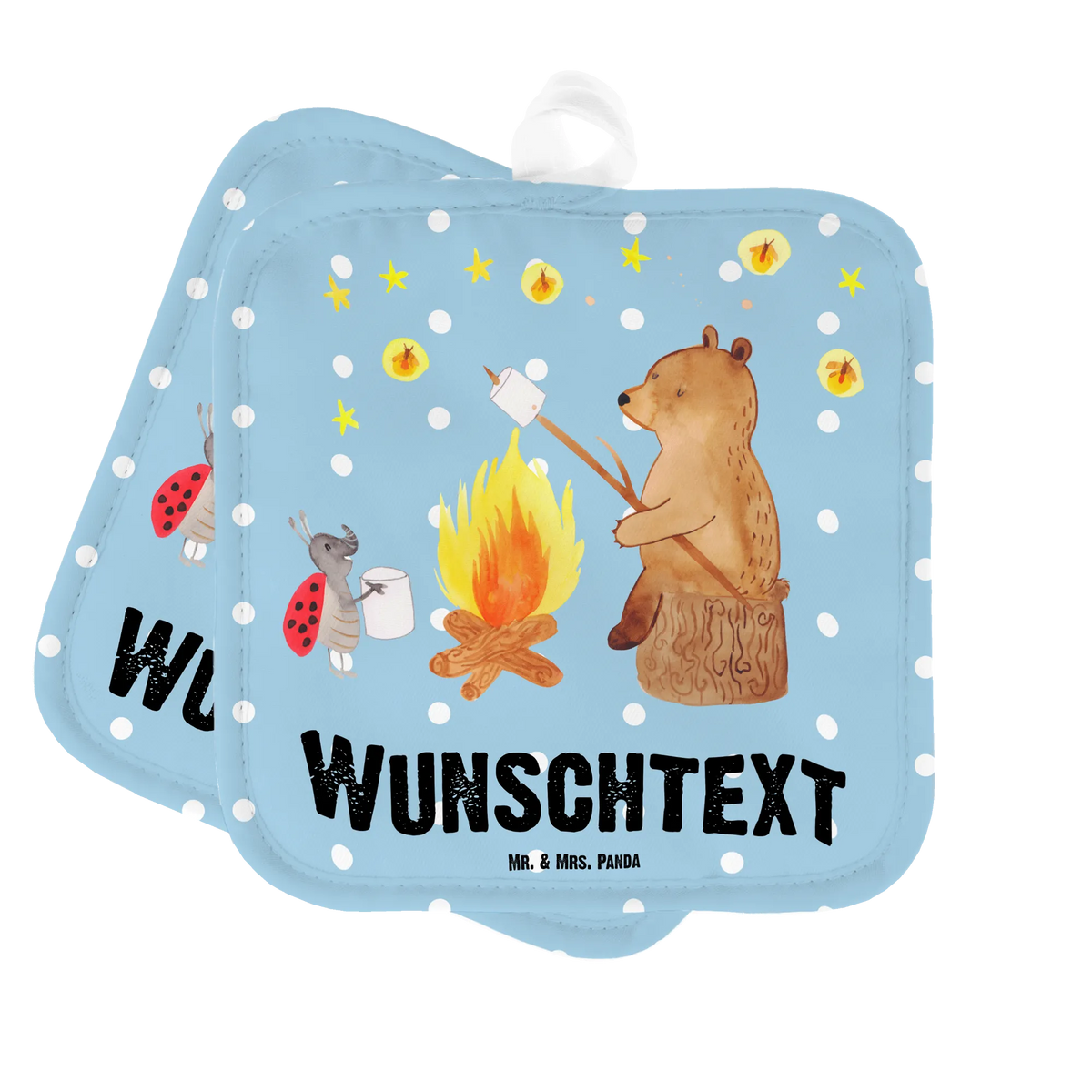 Personalisierte Topflappen Bär & Marienkäfer Lagerfeuer Topflappen mit Namen, Küchentextilien personalisiert, Topflappen Set Personalisiert, Topfhandschuhe mit Namen, Topflappen bedrucken, Topfhandschuhe personalisiert, Küchenzubehör personalisiert, Personalisierte Topfhandschuhe, Personalisierte Topflappen, Topflappen selbst gestalten, Küchenaccessoires personalisiert, Topflappen Personalisiert, Teddy, Bär, Teddybär, Lagerfeuer