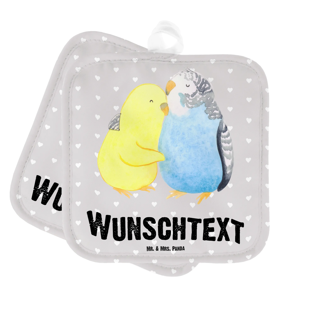 Personalisierte Topflappen Wellensittich Liebe Küchenzubehör personalisiert, Topflappen Personalisiert, Topflappen selbst gestalten, Küchentextilien personalisiert, Personalisierte Topflappen, Topflappen Set Personalisiert, Topflappen mit Namen, Topfhandschuhe personalisiert, Topflappen bedrucken, Personalisierte Topfhandschuhe, Küchenaccessoires personalisiert, Topfhandschuhe mit Namen, Freundin, Freund, Liebe, Liebesgeschenk, Jahrestag, Verlobung, Partner, Ehemann, Ehefrau, Heiraten, Heiratsantrag, Hocheitstag, Vögel, Nähe, Kuscheln, Vertrauen, Wellensittich
