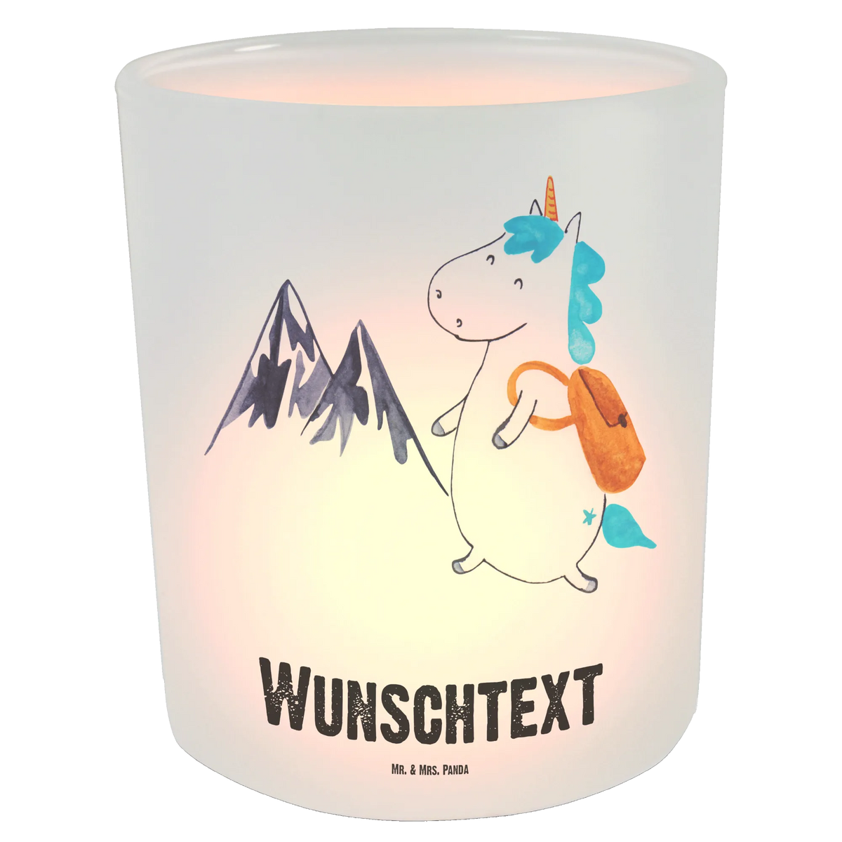Personalised lantern unicorn climber unicorn, unicorns, vacation, explorer, Einhorn, adventure, world trip, adventurer, mountaineer, english, mountains, travel, world traveler