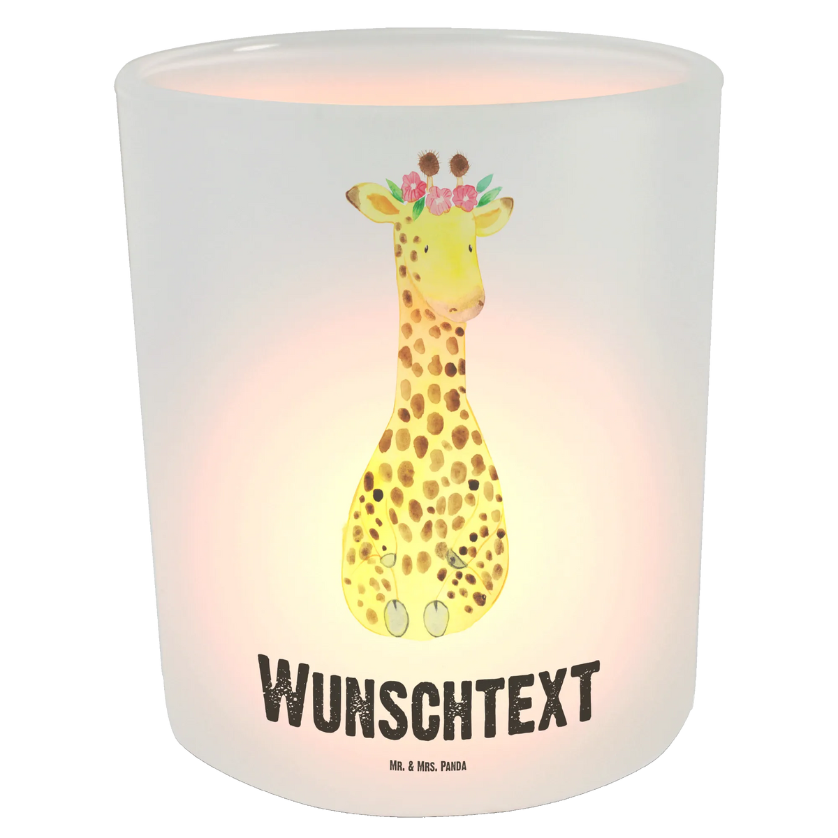 Personalised lantern giraffe flower wreath Africa, self-love, wreath of flowers, giraffe, adventurer, friend