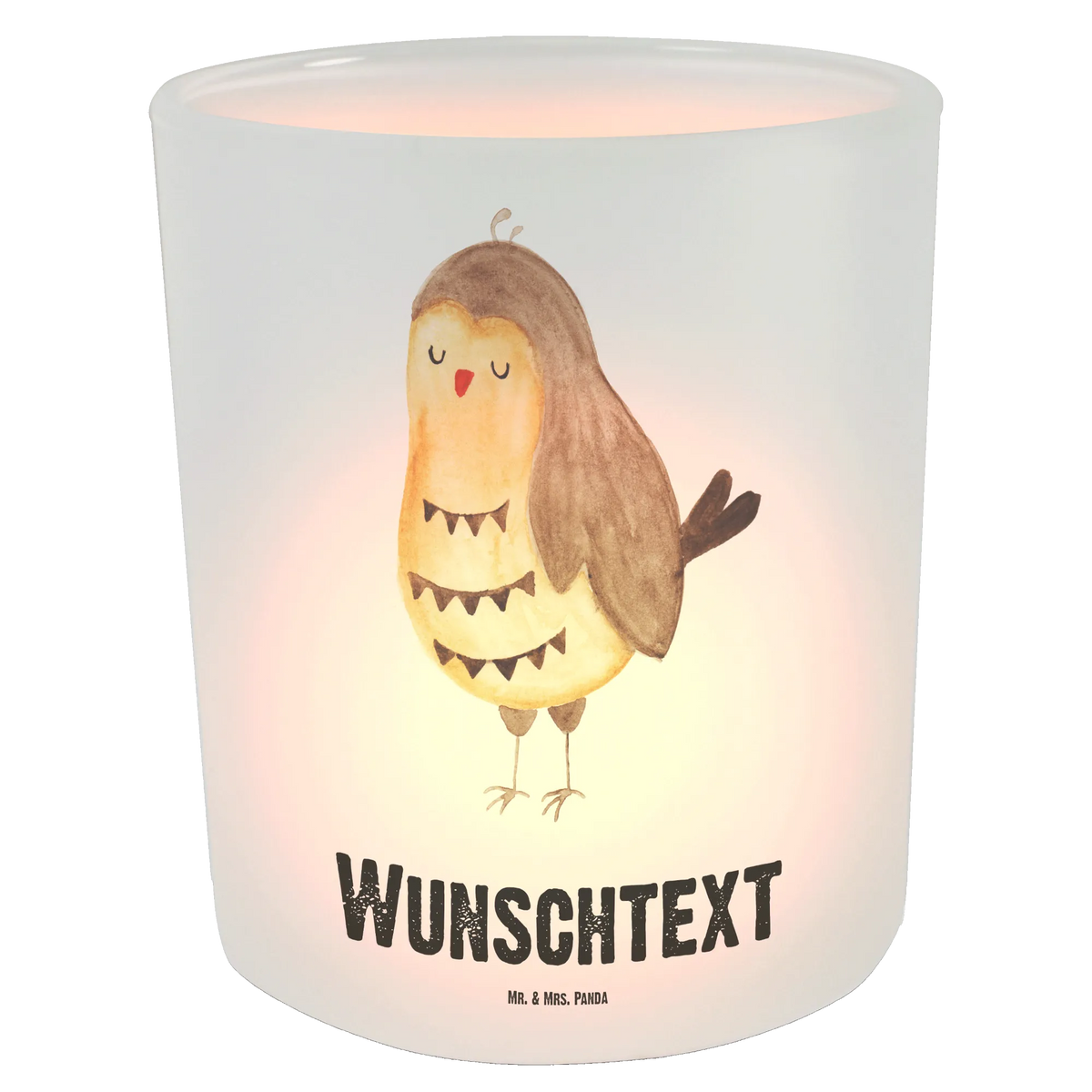 Personalised lantern Owl Satisfied owl, forest animal, bird, nocturnal, gift ideas, birthday present, illustrated, funny, romantic gift, owl decor, Wedding anniversary gift, Owl saying, Love saying, Romantic, Saying beautiful, Owl, Pun funny, Owl deco
