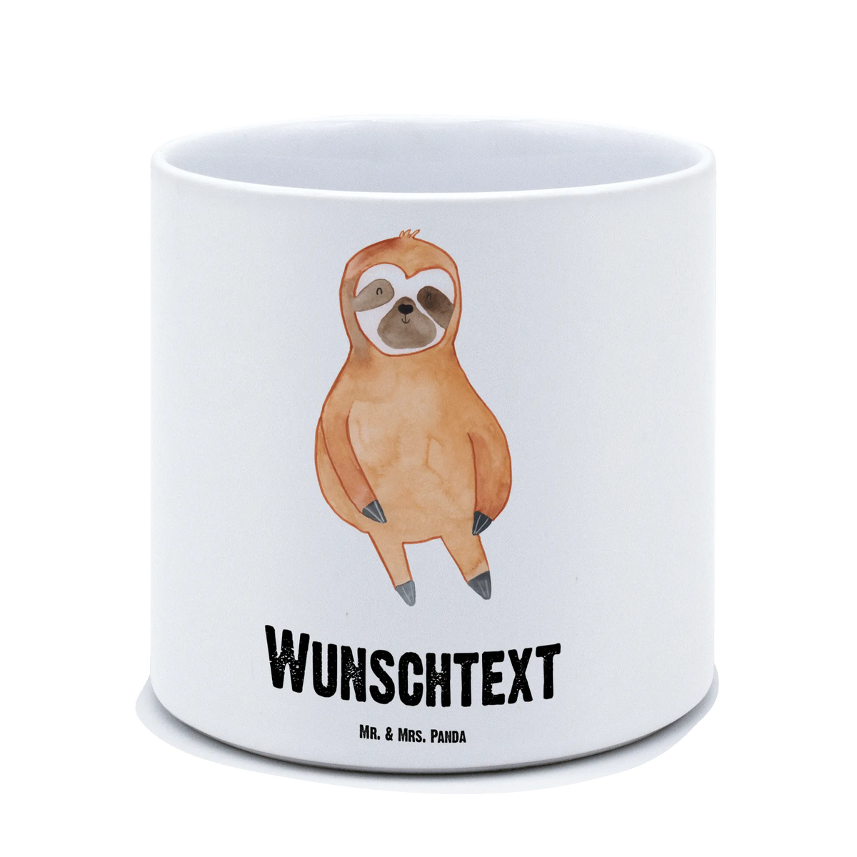 Personalised XL flower pot sloth Satisfied trend animal, relax, lazy, contented, favorite animal, break