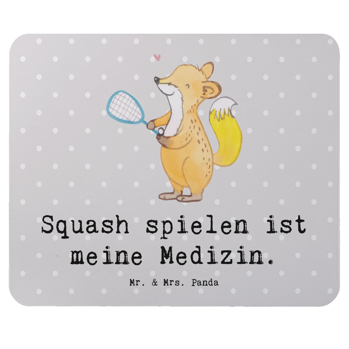 Mouse mat Fox playing squash Gift, giving, thank you, award, profit, athlete, squash hall, Playing squash, ball sports