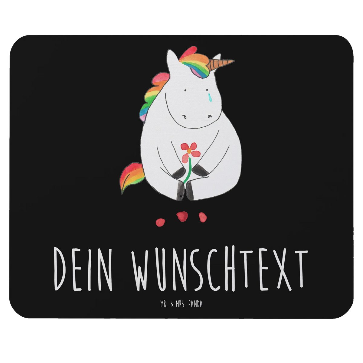 Personalisiertes Mauspad Einhorn Traurig