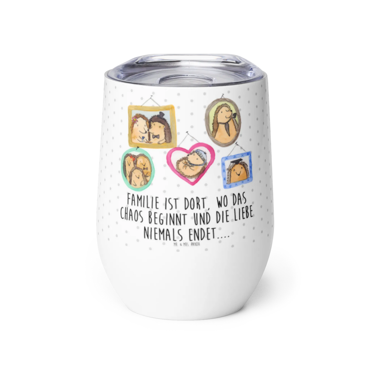 Wine cup Hedgehog family