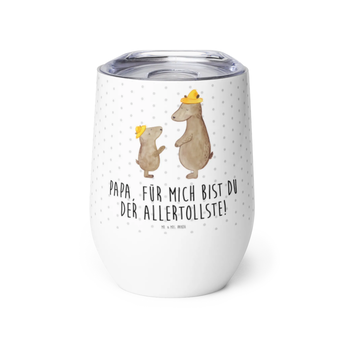 Weinbecher Bären mit Hut thermosbecher, kaffee tasse, glühweinbecher, motivbecher, edelstahl isolierbecher, Thermobecher, Edelstahl Weinbecher, Isolierbecher, edelstahl thermobecher, heißgetränkebecher, Weintumbler, isoliertasse, Weinbecher, Outdoor Becher, Edelstahlbecher, Wein Thermobecher, glühwein tasse, reise kaffeebecher, Reisebecher, Thermo Becher, Muttertag, Vatertag, Mama, Papa, Oma, Opa, Familie, Schwester, Bruder, Paps, Kinder, Kind, Bären, Sohn, Papi, Söhne, Daddy, Bär, Family, Dad, Lieblingsmensch, Vater, Vater-Sohn, Vorbild