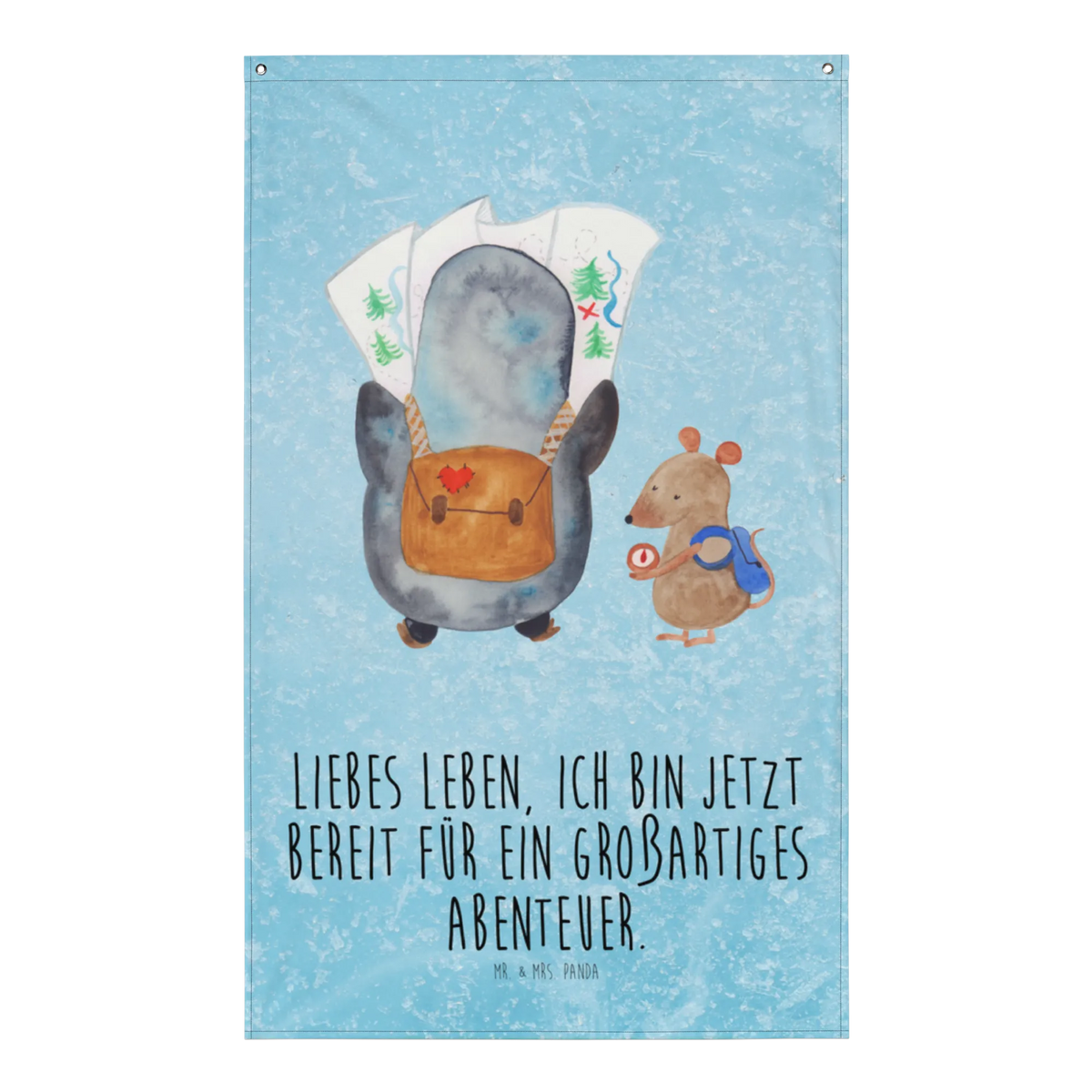 Tapestry Penguin & Mouse Hiker Wandteppich, Bildteppich, Tapestry, Deko Wandteppich, Wandtuch, Wandschmuck, Wandbanner, Hängedeko, Textil Wandbild, Boho Wandteppich, Dekorativer Wandteppich, Tapisserie, Gobelin, Wandbild, Stoff Wandbild, Wandbehang, Stoffbild, Pinguin, Pinguine, Abenteuer, Ausflug, Roadtrip, Abenteurer, Wanderlust, Wandern