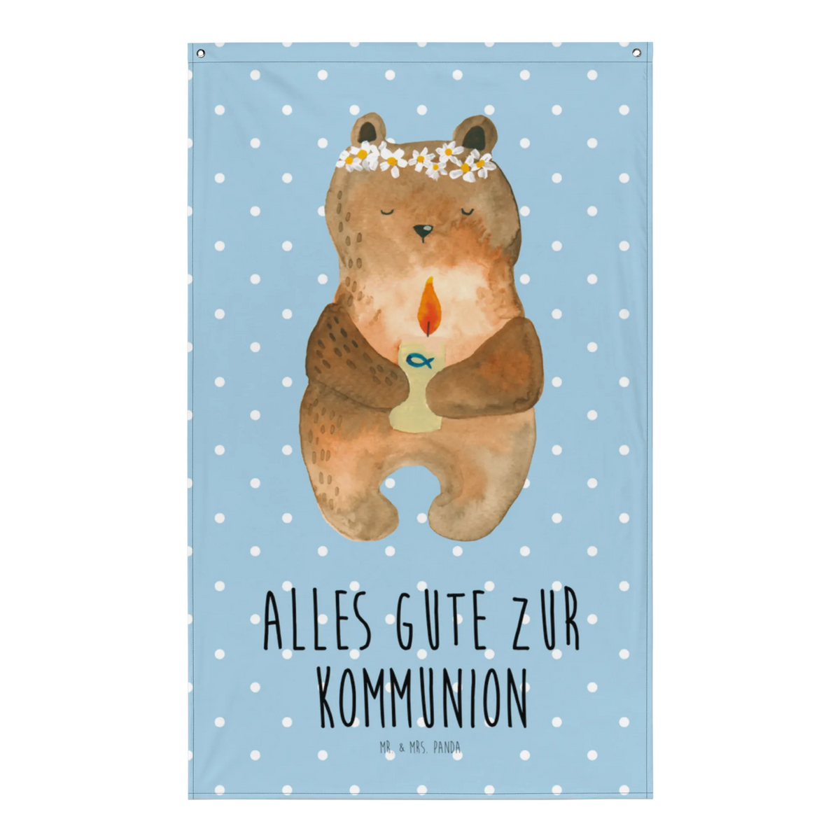 Tapestry bear communion teddy bear, cuddly toy, baptismal candle, God's blessing, communion, catholic