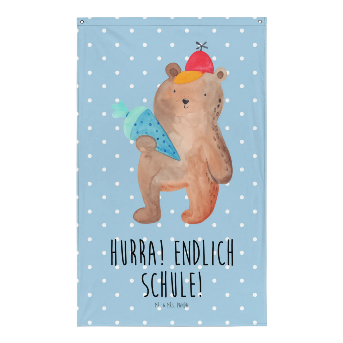 Tapestry bear School cone teddy bear, cuddly toy, School gift, Bear motif, First day of school gift, Starting school, School enrolment gift, School bag, Primary school