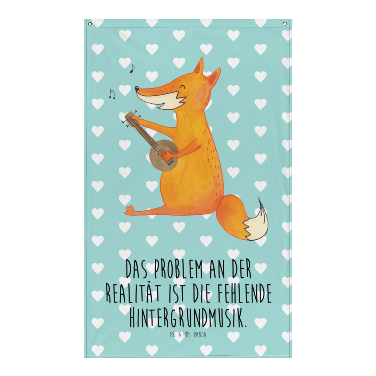 Tapestry Fox guitar animal lover, foxes, forest wildlife, clever as a fox, singer, musician, guitar, music saying, gift musician