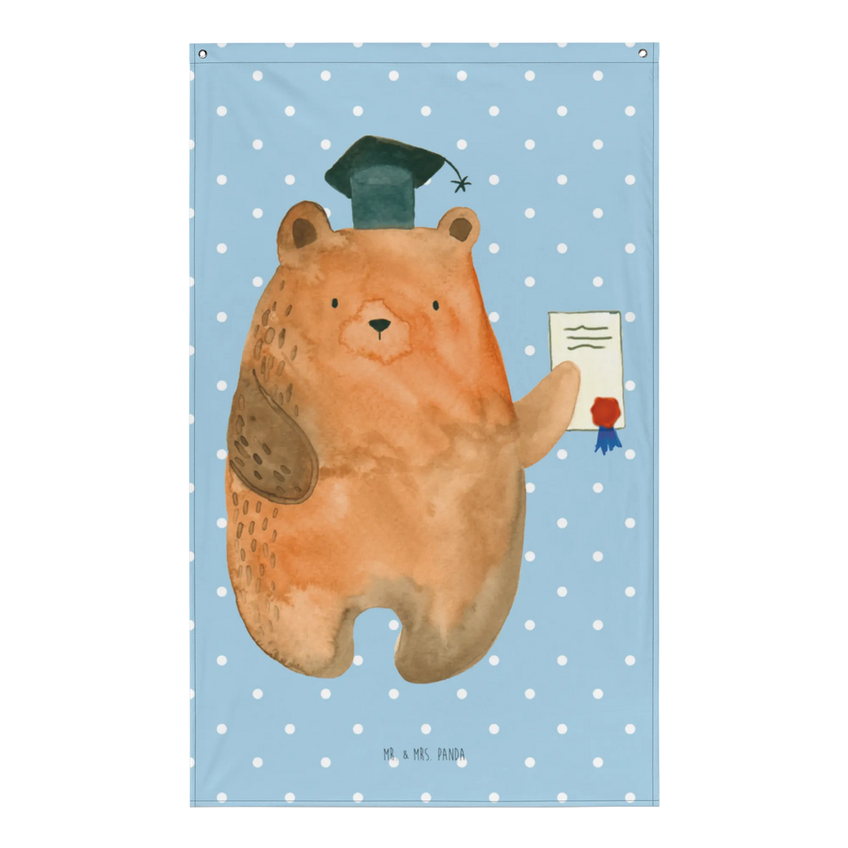 Tapestry bear Test Tapestry, Wall hanging, Decoration, Boho, bear, teddy, teddy bear, cuddly toy, degree, certificate, examination passed, diploma, examinations, Abitur