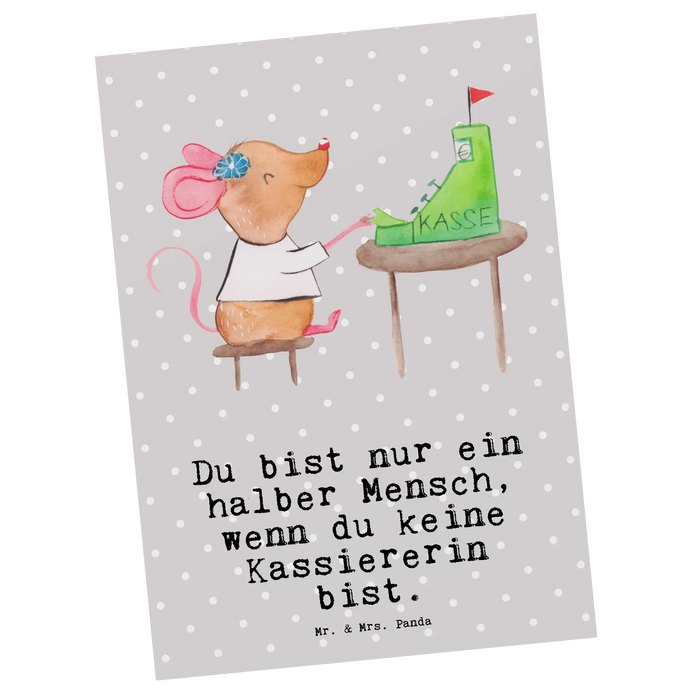 Postkarte Kassiererin Herz