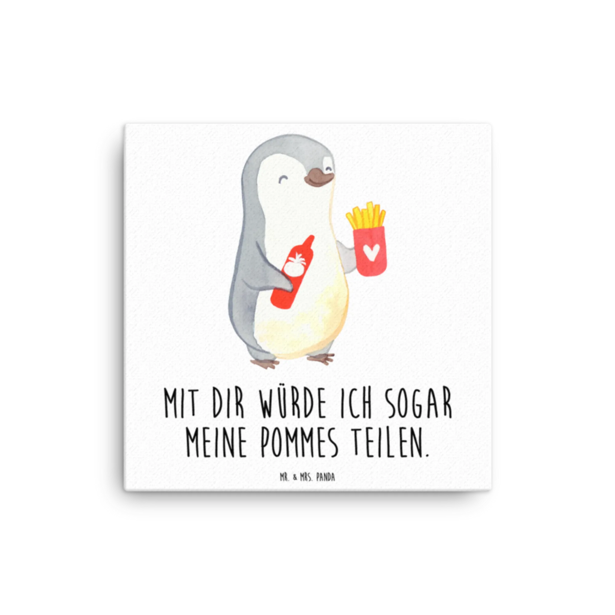 Leinwand Bild Pinguin Pommes Kunstdruck, Leinwand, Liebesgeschenk, Jahrestag, Hocheitstag, Freundin, Heiratsantrag, Heiraten, Liebe, Ehefrau, Ehemann, Freund, Partner, Verlobung, Valentinstag, Geschenk für Partner, Mitbringsel, Hochzeitstag, für Männer, Liebesbeweis, Geschenk für Freundin, für Ehemann, Geschenk für Frauen