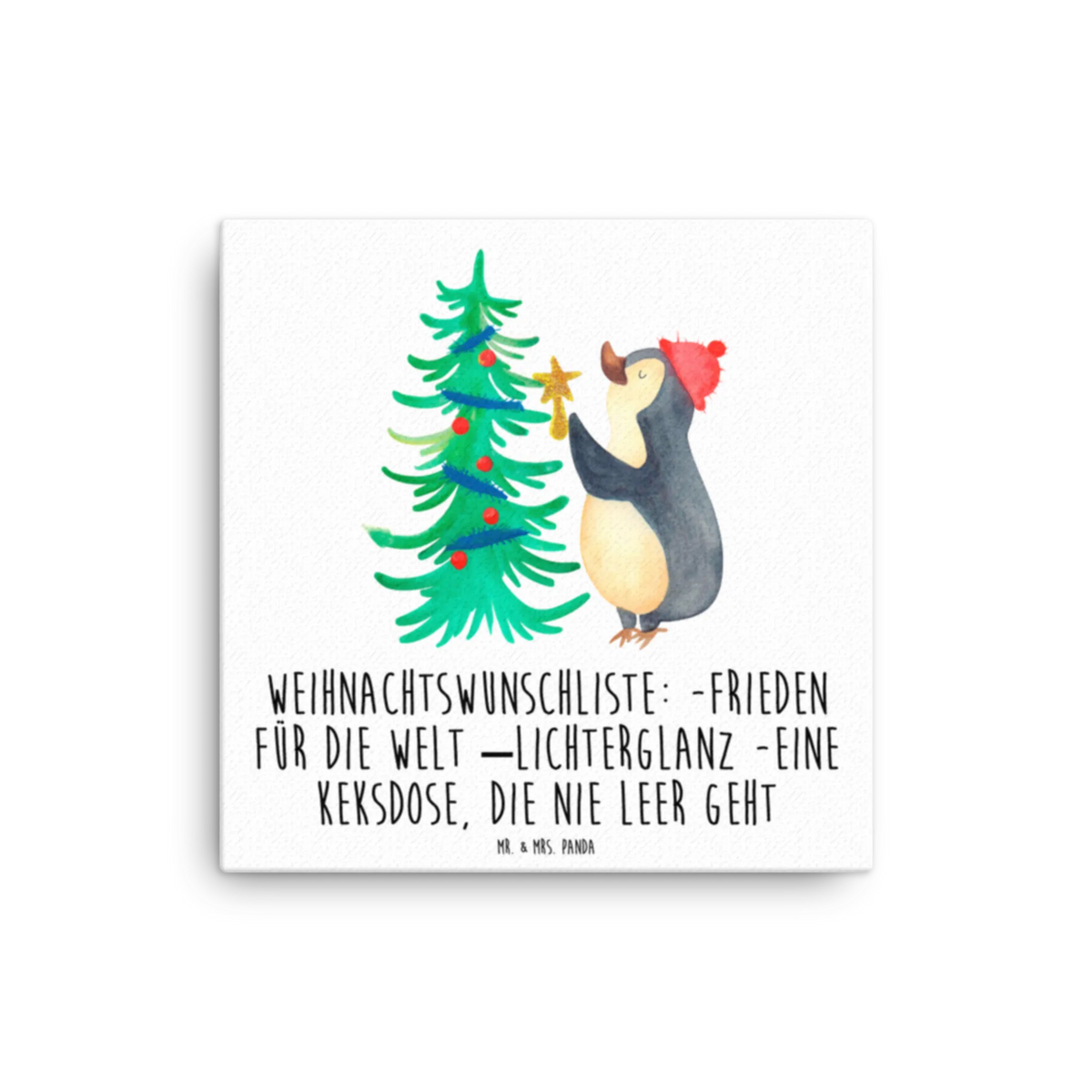 Leinwand Bild Pinguin Weihnachtsbaum Kunstdruck, Leinwand, Weihnachten, Winter, Weihnachtsdeko, Nikolaus, Advent, Heiligabend, Wintermotiv, Pinguin