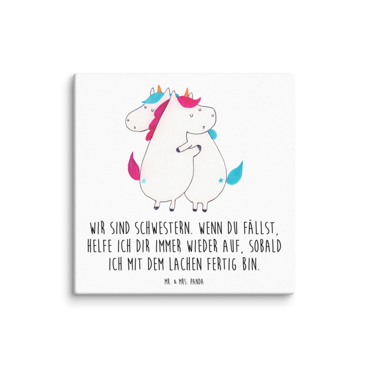 Leinwand Bild Einhörner Umarmen Kunstdruck, Leinwand, Unicorn, Einhorn, Einhörner, Einhorn Deko, Schwestern, Liebe, Familie, Freundin, Geschwister, Schwester, Sister, Freundinnen, BFF
