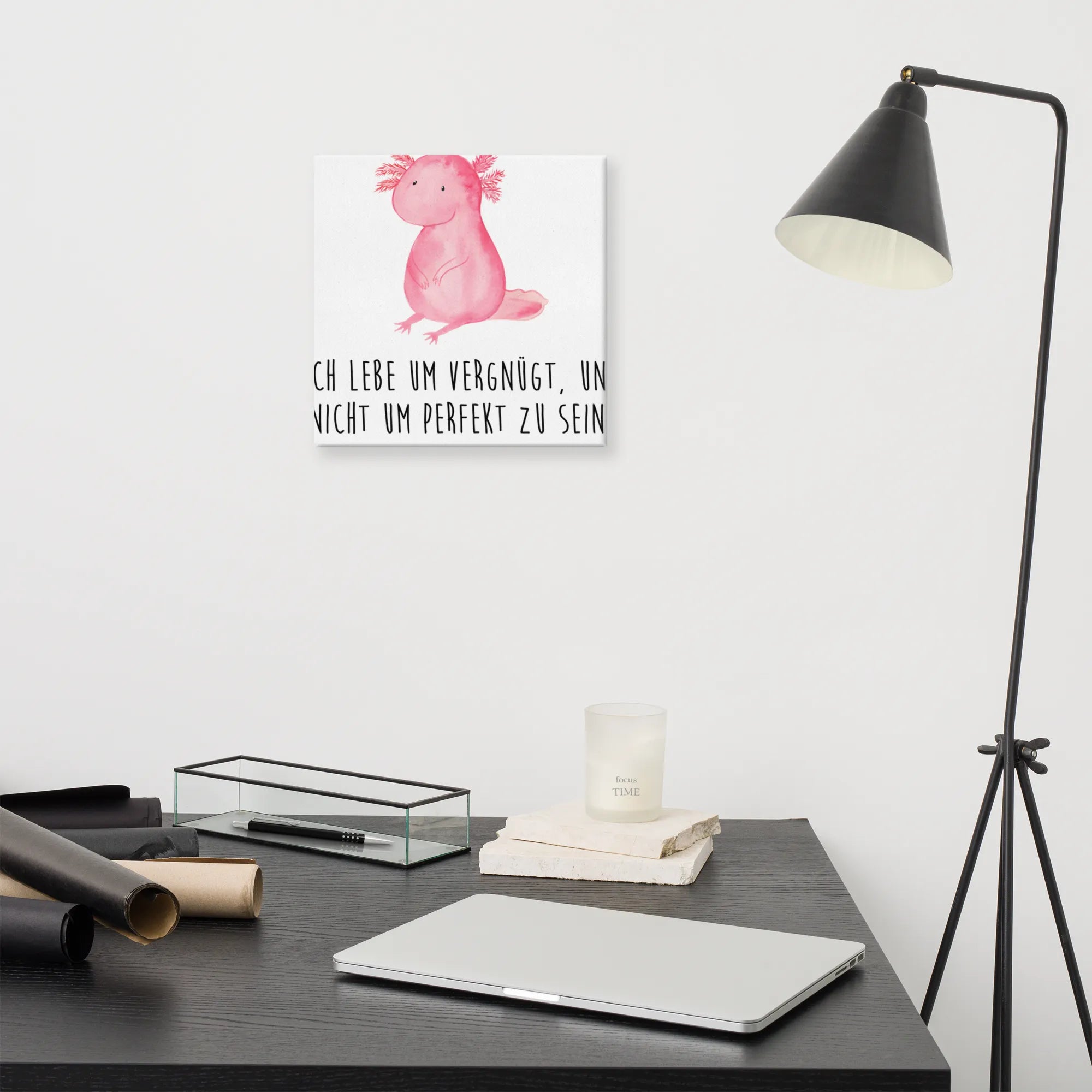 Leinwand Bild Axolotl Niedlich Leinwand, Kunstdruck, Molch, Axolotl, Axolot, Liebe, Lebensweisheit, Fröhlich, Lebensstil, Freundin, Weisheit, Vergnügt, Zufrieden