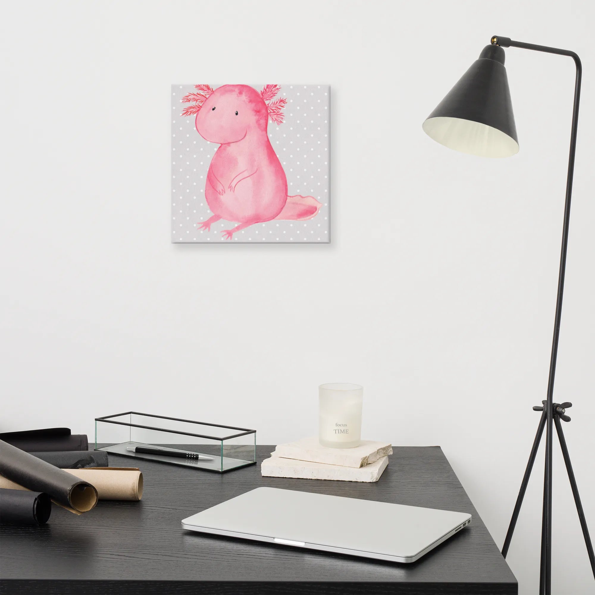 Leinwand Bild Axolotl Niedlich Leinwand, Kunstdruck, Molch, Axolotl, Axolot, Liebe, Lebensweisheit, Fröhlich, Lebensstil, Freundin, Weisheit, Vergnügt, Zufrieden