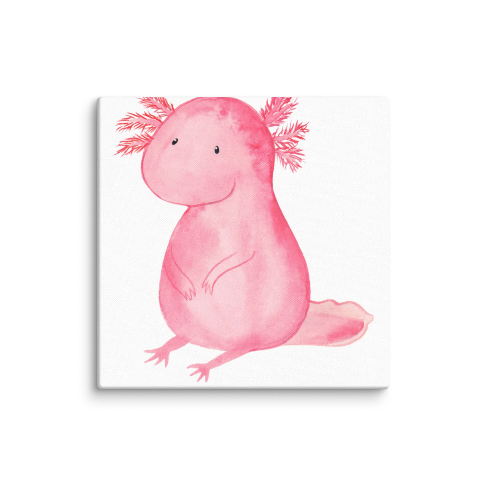 Leinwand Bild Axolotl Niedlich Leinwand, Kunstdruck, Molch, Axolotl, Axolot, Liebe, Lebensweisheit, Fröhlich, Lebensstil, Freundin, Weisheit, Vergnügt, Zufrieden