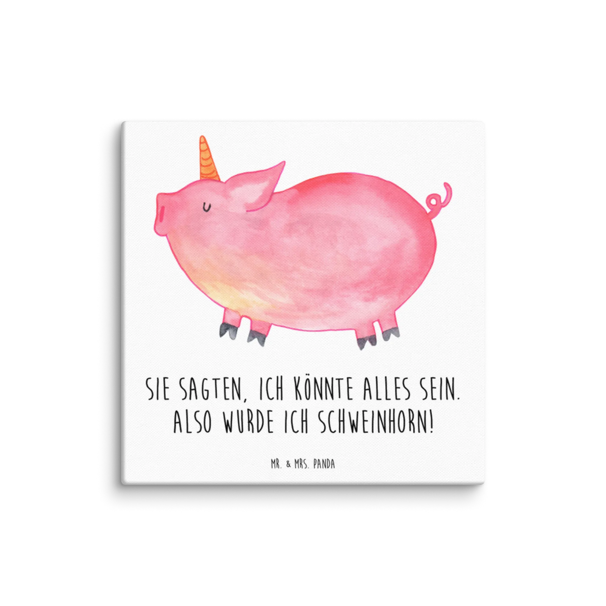Leinwand Bild Einhorn Schwein Leinwand, Kunstdruck, Unicorn, Einhorn, Einhörner, Einhorn Deko, Spaß, Funny, Spruch, Witzig. Lustig, English, Schwein, Geschenk, Schweinhorn, Party, Pig, Piggy, Englisch, Bauer