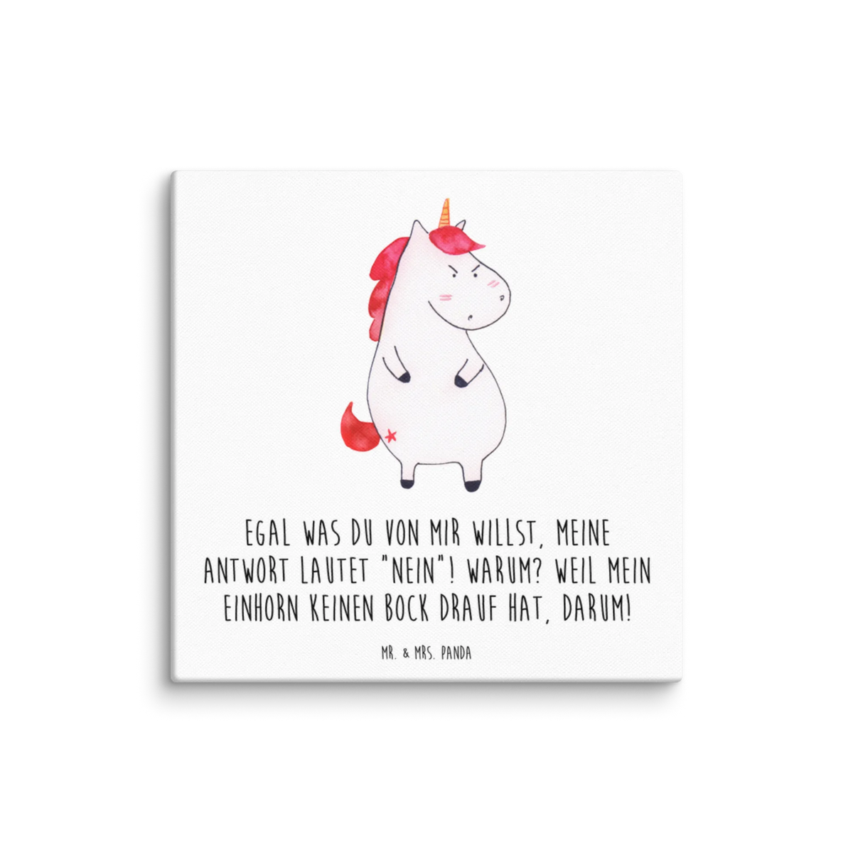 Leinwand Bild Einhorn Wut Kunstdruck, Leinwand, Unicorn, Einhorn, Einhörner, Einhorn Deko, Realität, Spaß, Ansage, Büro, wütend, Dumme Fragen, Arbeit, Lustlos, Nein, Geschenk, Lustig