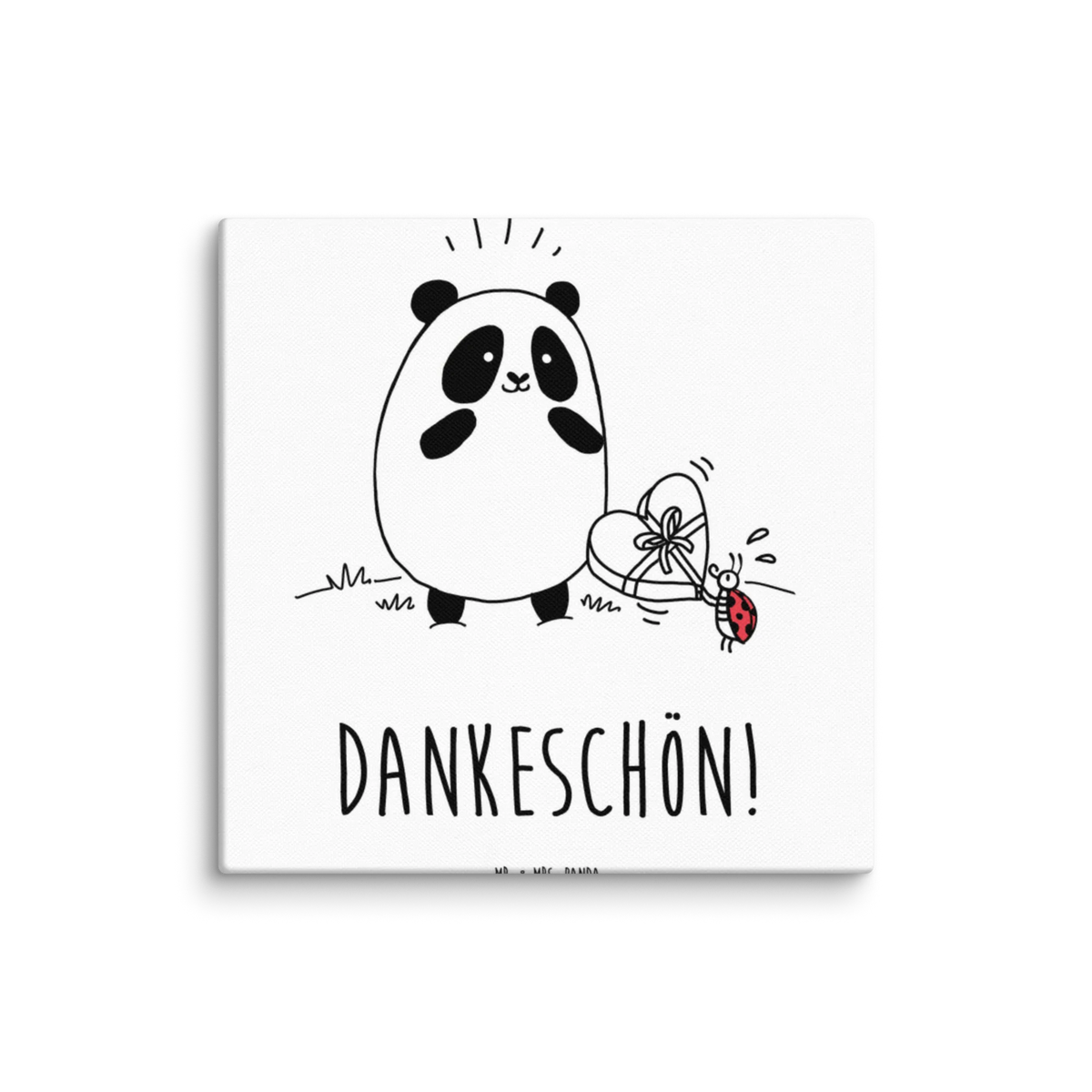 Leinwand Bild Panda Dankeschön Kunstdruck, Leinwand