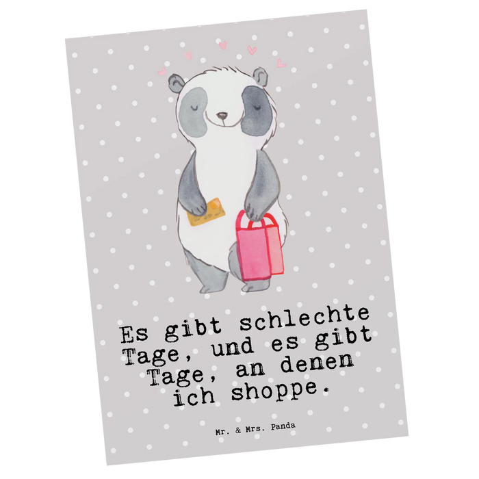 Postcard panda Shopping