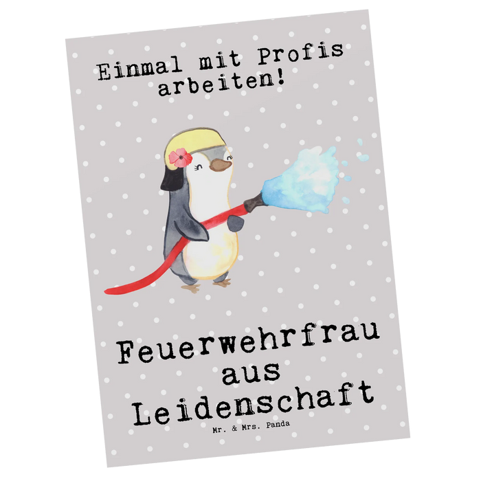 Postkarte Feuerwehrfrau Leidenschaft