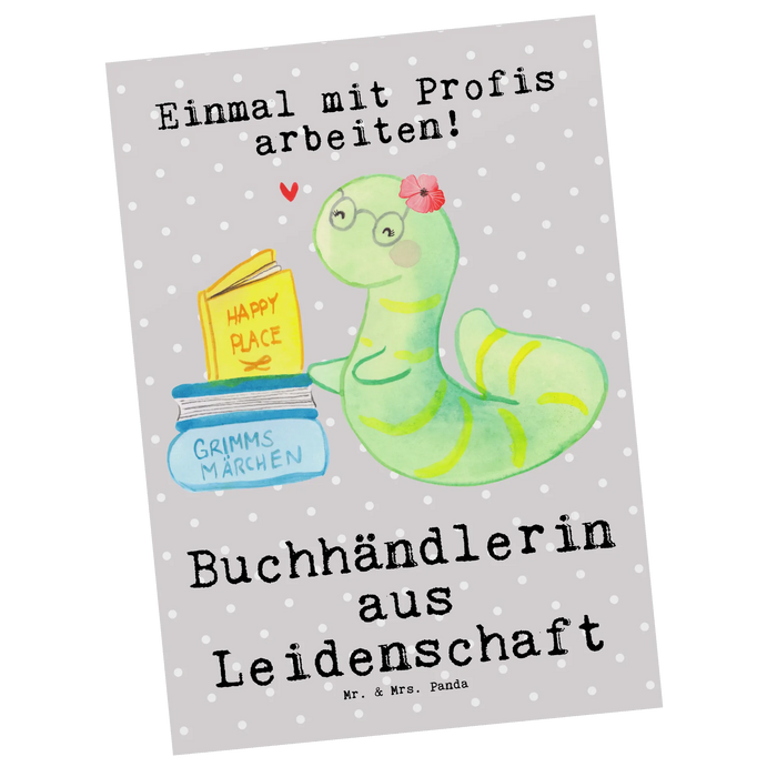Postkarte Buchhändlerin Leidenschaft