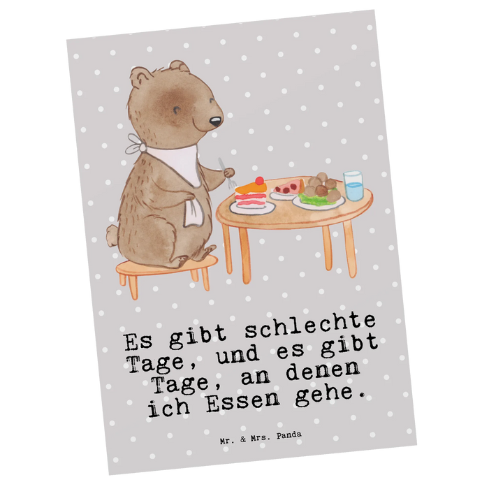 Postkarte Bär Essen gehen