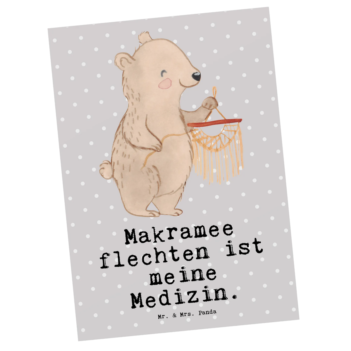 Postkarte Bär Makramee bildkarte, Fotokarte, Postkarte, Ansichtskarten, Kunstkarten, Designkarte, spruchkarte, einzelkarte, Grußkarte, Motivkarte, Ansichtskarte, kunstkarte, Postkarten, Geschenk, Schenken, Sport, Sportart, Hobby, Danke, Dankeschön, Auszeichnung, Gewinn, Sportler, Basteln mit Makramee, Basteln, Makramee