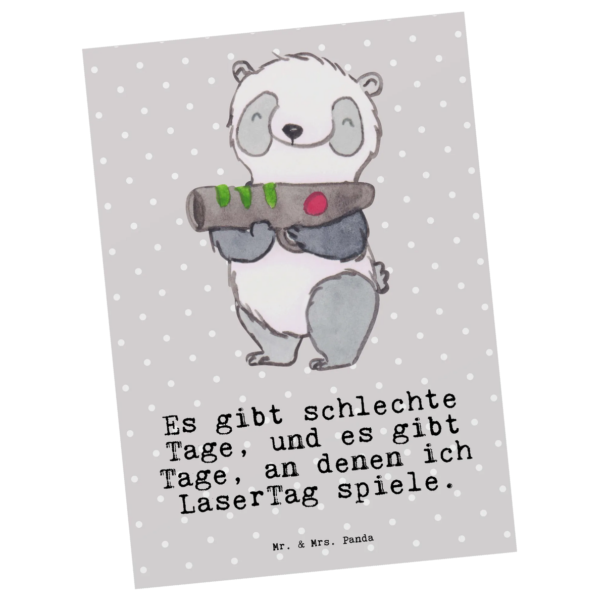 Postkarte Panda LaserTag kunstkarte, Kunstkarten, Ansichtskarten, Designkarte, spruchkarte, bildkarte, Grußkarte, Fotokarte, Postkarte, Motivkarte, einzelkarte, Ansichtskarte, Postkarten, Geschenk, Schenken, Sport, Sportart, Hobby, Danke, Dankeschön, Auszeichnung, Gewinn, Sportler, Lasertag, Lasergame Zentrum, Laser Tag Party