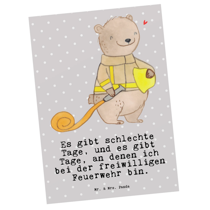Postkarte Bär Freiwillige Feuerwehr