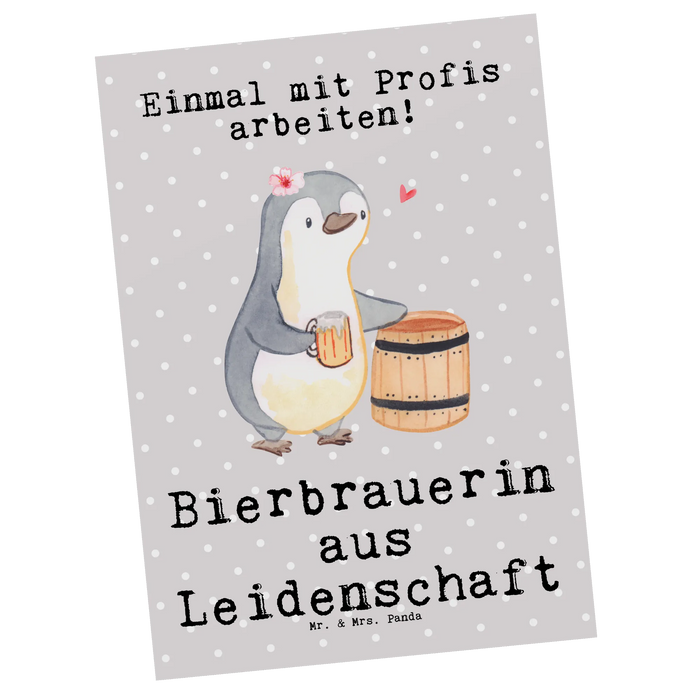 Postkarte Bierbrauerin Leidenschaft
