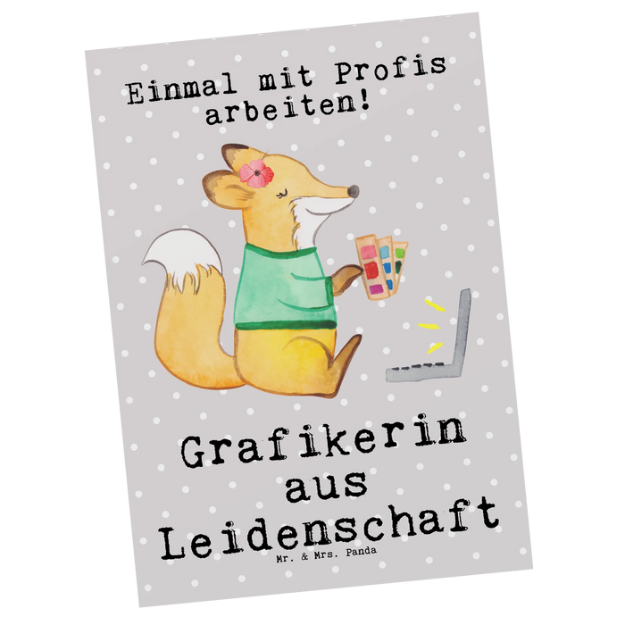 Postkarte Grafikerin Leidenschaft