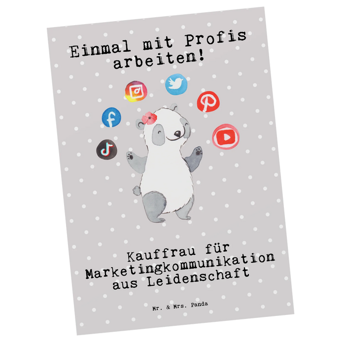 Postkarte Kauffrau für Marketingkommunikation Leidenschaft
