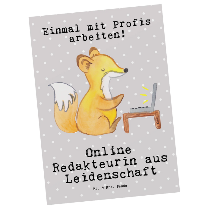 Postkarte Online Redakteurin Leidenschaft