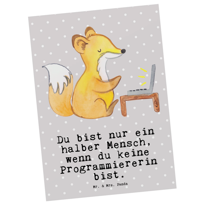Postkarte Programmiererin Herz