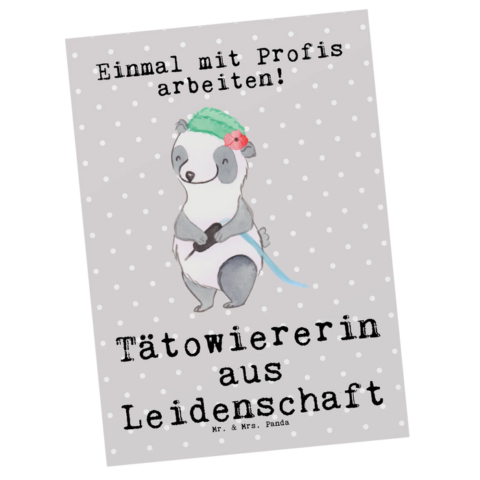 Postkarte Tätowiererin Leidenschaft