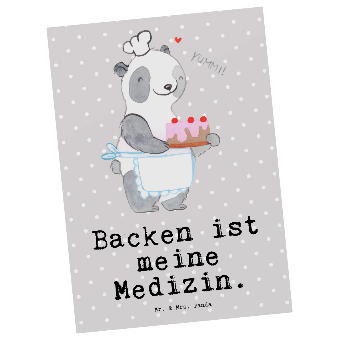 Postkarte Panda Backen