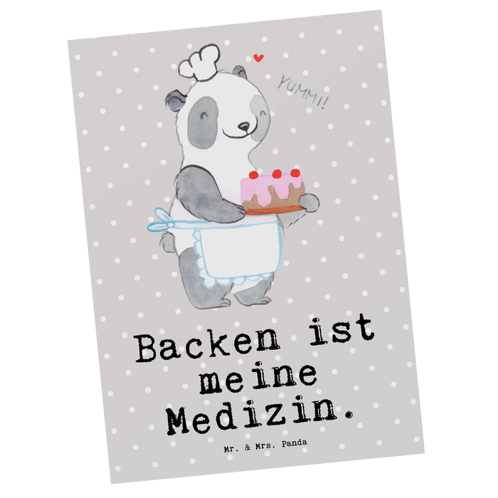Postkarte Panda Backen