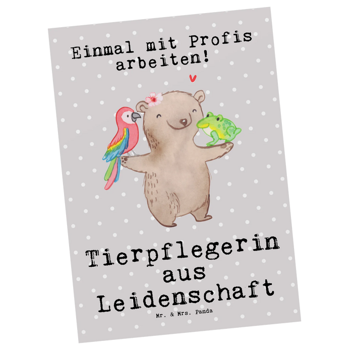 Postkarte Tierpflegerin Leidenschaft
