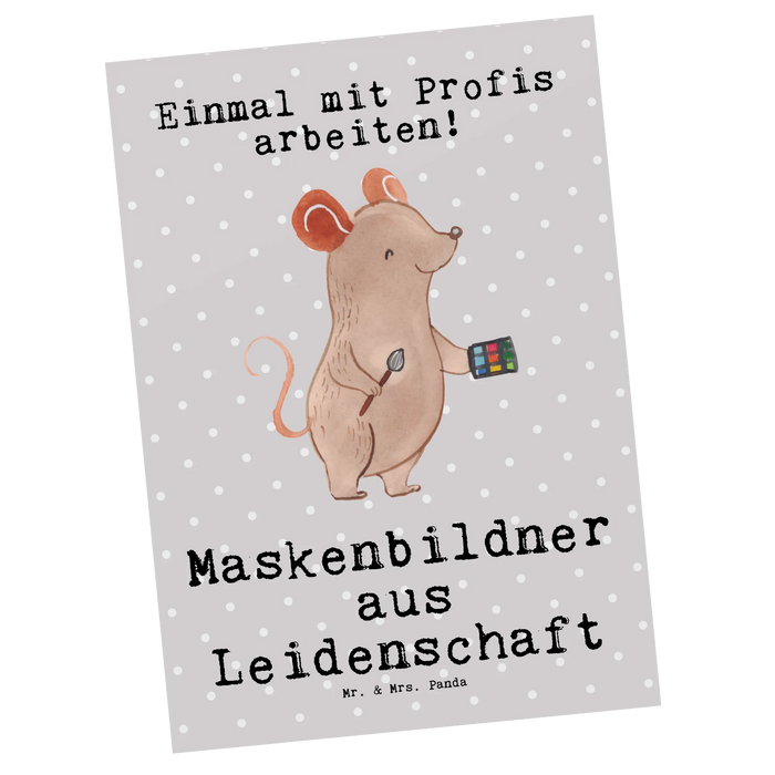 Postkarte Maskenbildner Leidenschaft