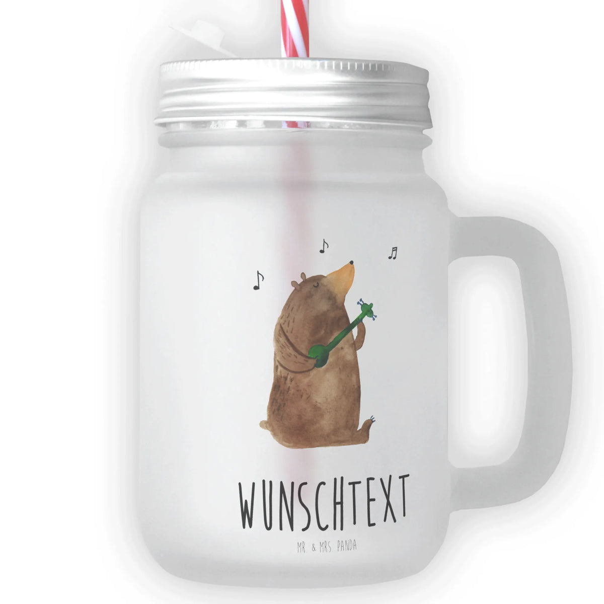 Personalisiertes Trinkglas Mason Jar Bär Lied