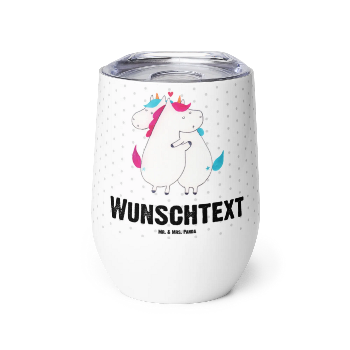 Personalisierter Weinbecher Einhorn Mitteilung