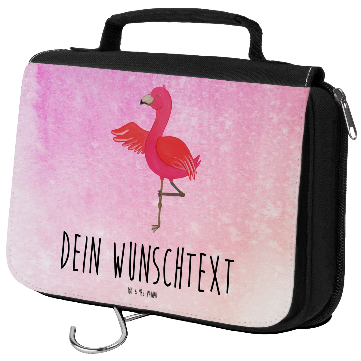 Personalised wash bag flamingo yoga children, gifts, gift idea, funny sayings, pink bird, bird of paradise, red, flamingo decoration, gift pink, adults, flamingo fans, vacation, unusual gifts in pink, pink gifts, girls gifts, small gifts, Caribbean feeling, deep relaxation, relaxation, mindfulness, bird, yoga exercise, agitation, anger