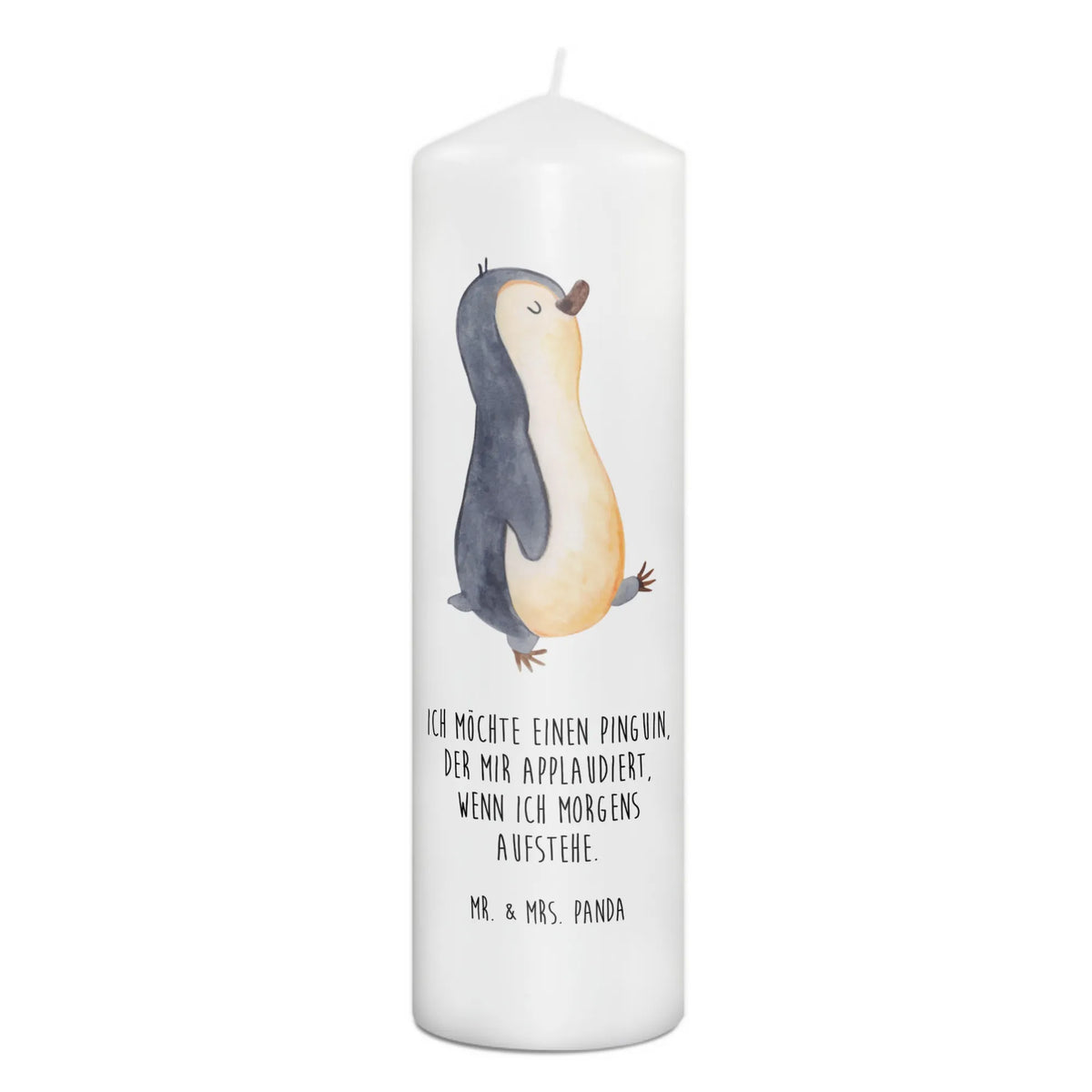 Candle Penguin march Erinnerungslicht, Wachskerze, Bedruckte Kerze, Kerze, Erinnerungskerze, Zylinderkerze, Stumpenkerze, Blockkerze, Pinguin, Schwester, Frühaufsteher, Familie, Bruder, Pinguine, Langschläfer