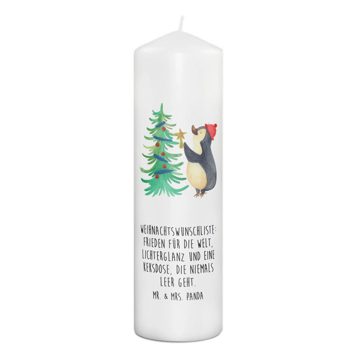 Candle penguin Christmas tree Zylinderkerze, Bedruckte Kerze, Wachskerze, Kerze, Erinnerungskerze, Stumpenkerze, Erinnerungslicht, Blockkerze, Nikolaus, Wintermotiv, Heiligabend, Advent, Weihnachten, Winter, Weihnachtsdeko, Pinguin