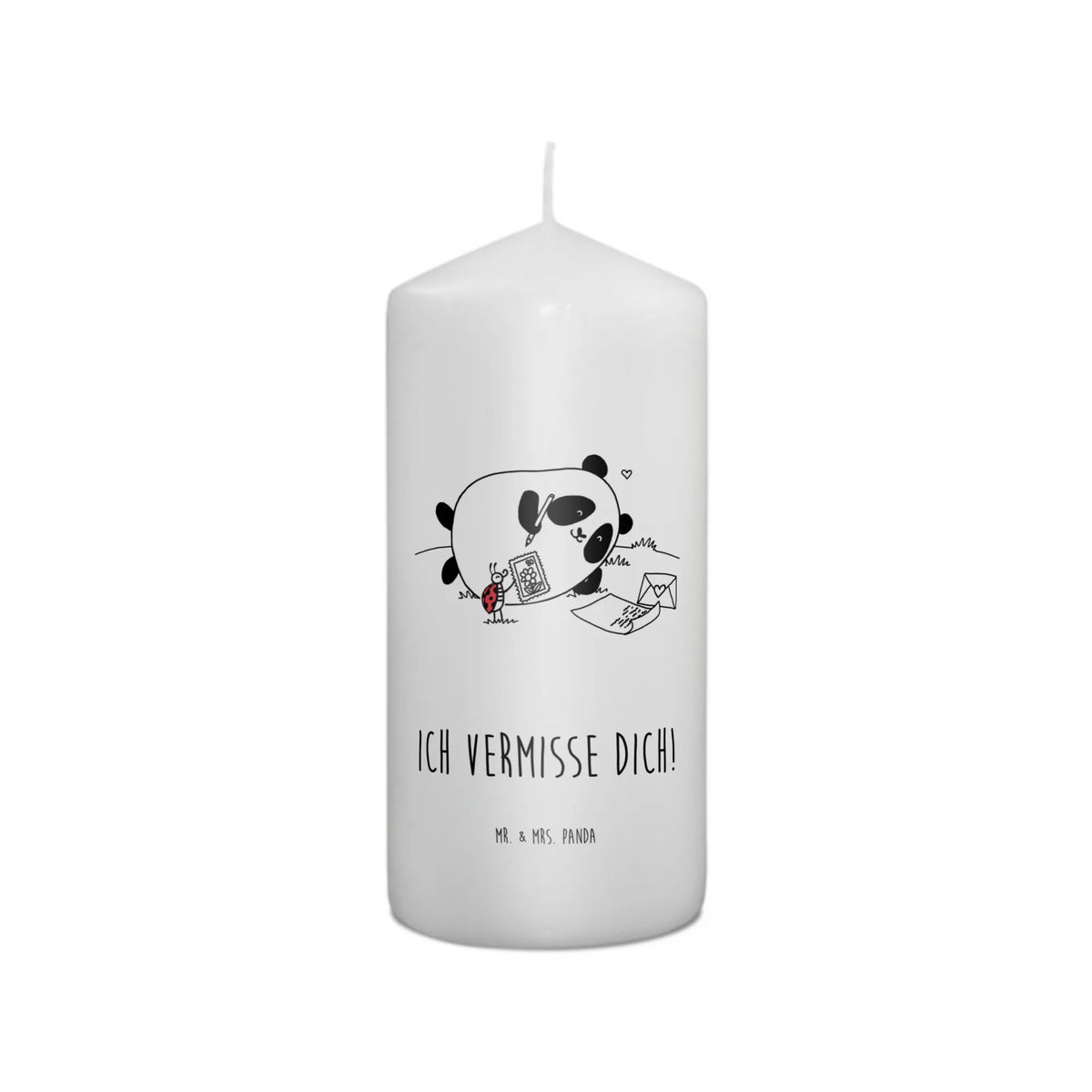 Candle Panda Missing Blockkerze, Kerze, Wachskerze, Zylinderkerze, Erinnerungslicht, Stumpenkerze, Erinnerungskerze, Bedruckte Kerze
