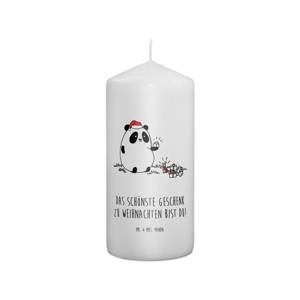 Kerze Panda Weihnachtsgeschenk Stumpenkerze, Blockkerze, Bedruckte Kerze, Erinnerungslicht, Erinnerungskerze, Kerze, Zylinderkerze, Wachskerze